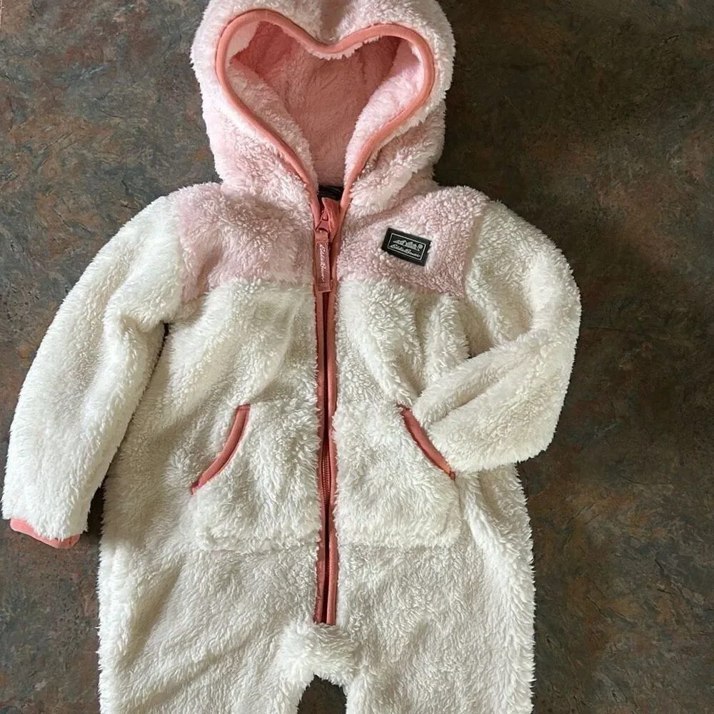 Eddie Bauer Baby Bunting 12 mo fleece One Piece Outdoor Winter Outfit